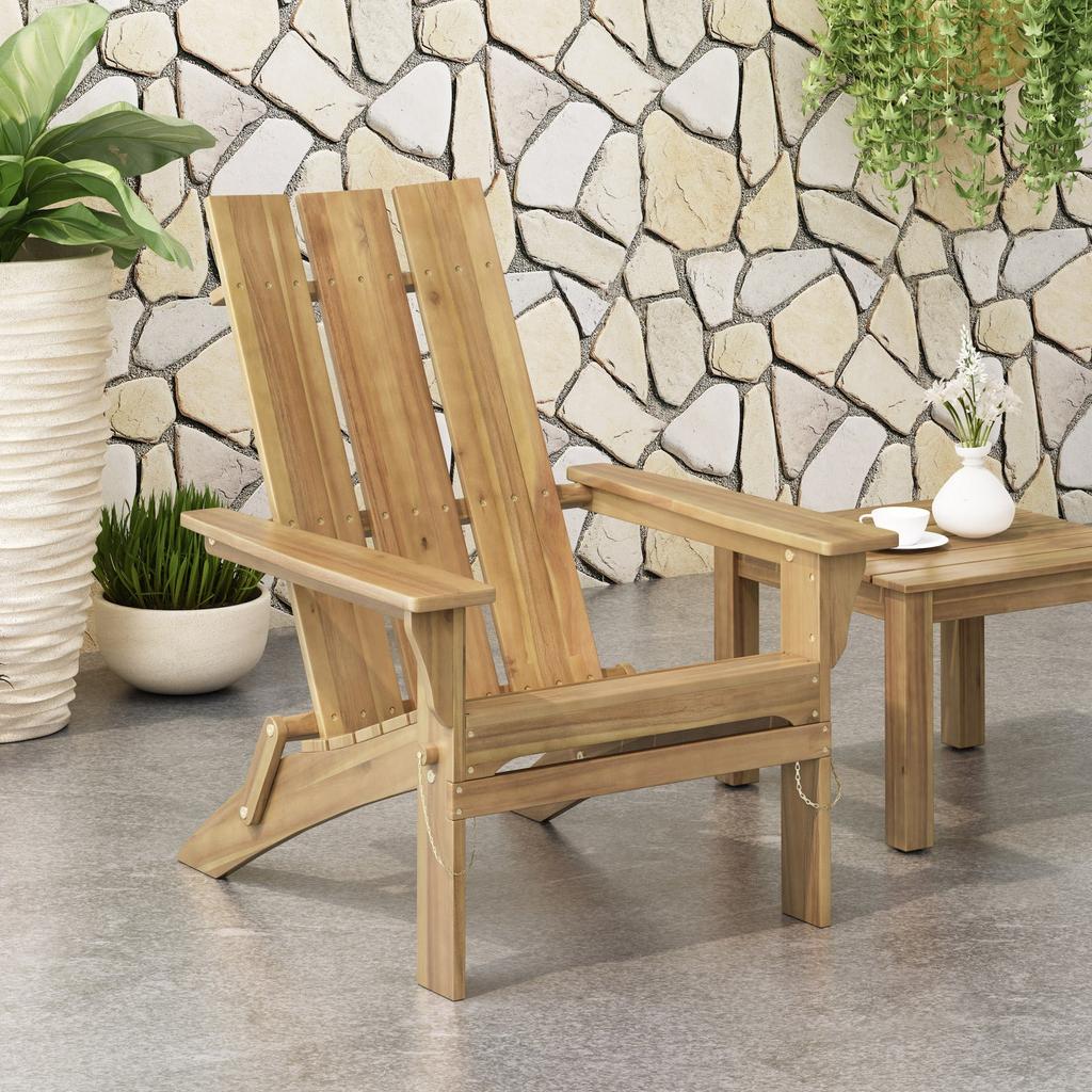 Streamdale Furniture Streamdale Folding Acacia Wood Adirondack Chair