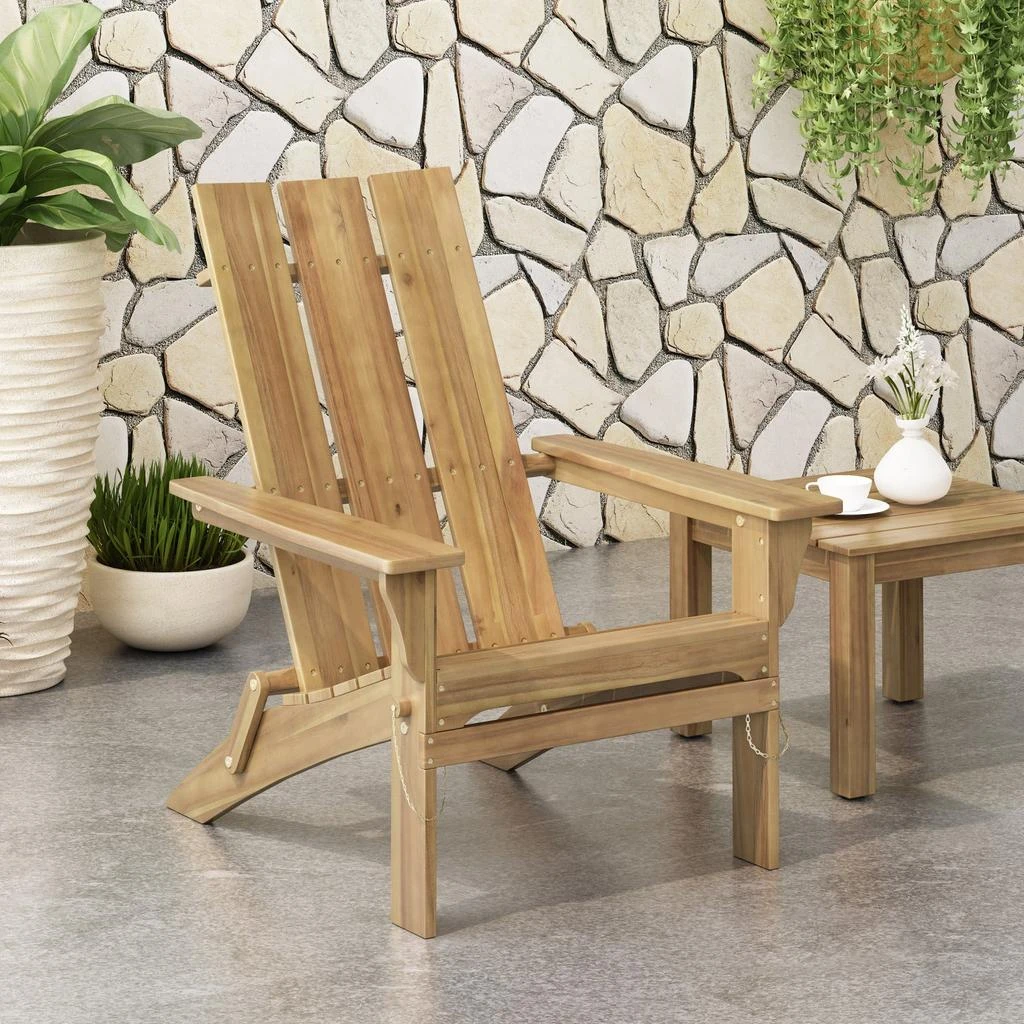 Streamdale Furniture Streamdale Folding Acacia Wood Adirondack Chair 2