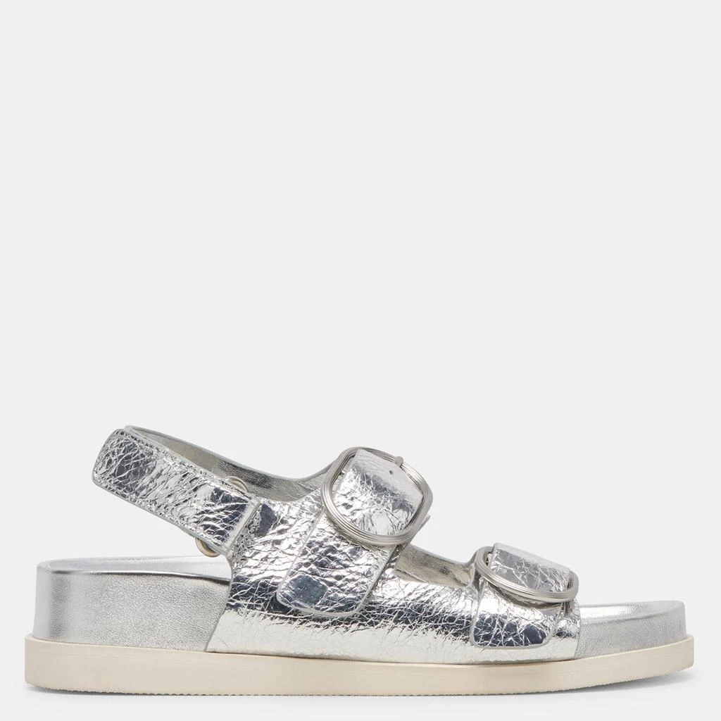 Dolce Vita Starla Sandals Silver Distressed Leather 1