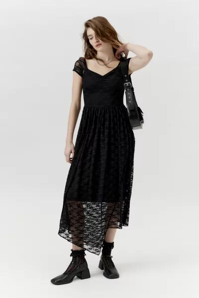 Urban Renewal Urban Renewal Remnants Lace Cap Sleeve Asymmetric Maxi Dress