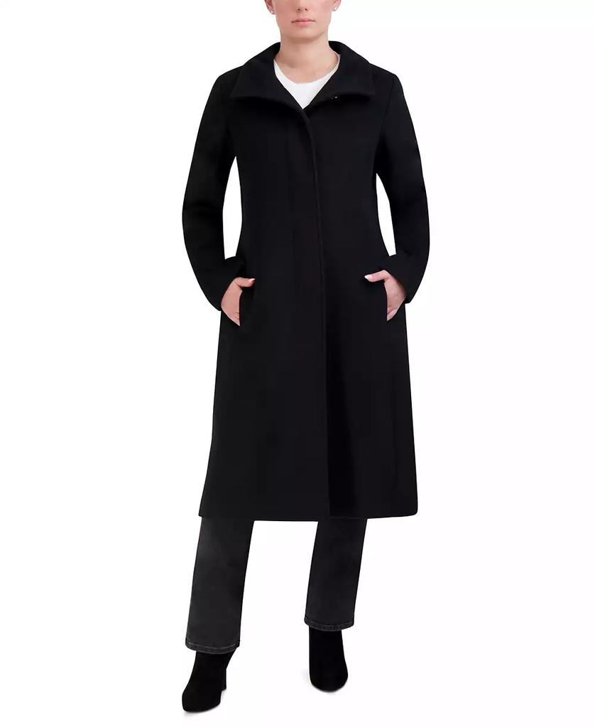 Womens Stand-Collar Single-Breasted Wool Blend Coat – On Sale Now