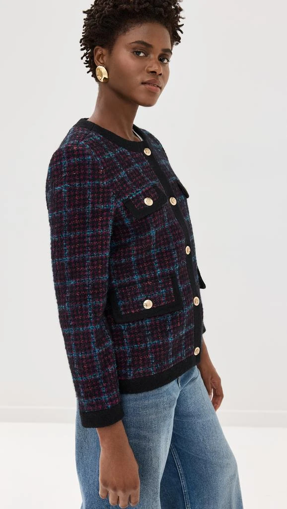 ANINE BING Lydia Jacket In Blue and Red Tweed 4