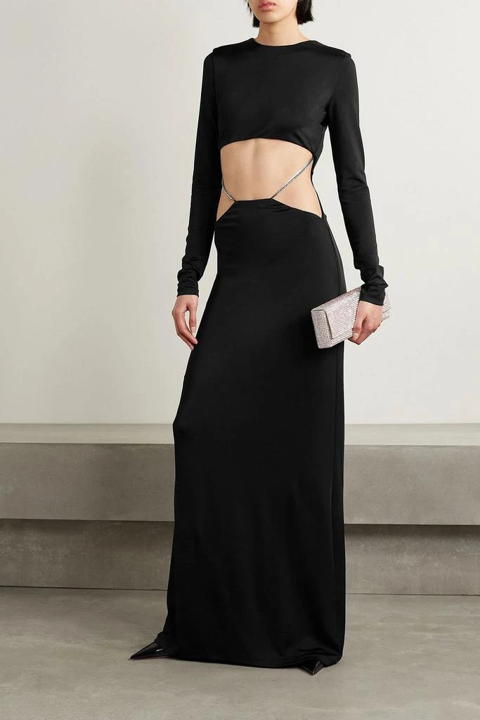 ET OCHS Luisa cutout chain-embellished satin-jersey gown 2