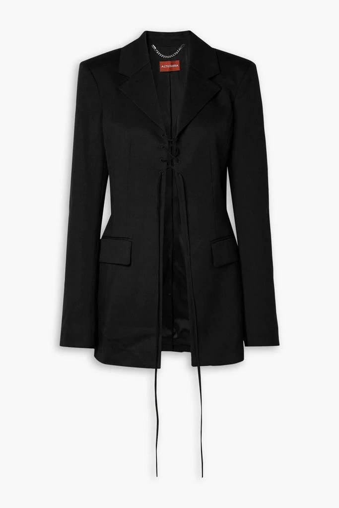 Altuzarra Gardner lace-up grain de poudre wool-blend blazer 1