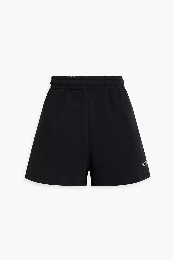 ROTATE Birger Christensen Crystal-embellished cotton-fleece shorts 1