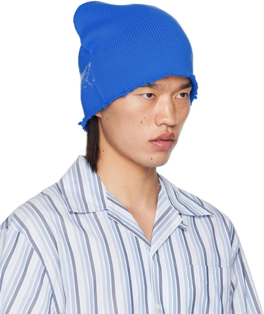 Marni Blue Mohair Logo Beanie 2