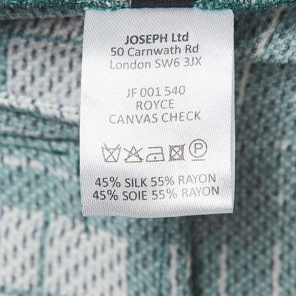 Joseph Joseph Green Check Silk Blend Lightweight Belted Jacket M 5