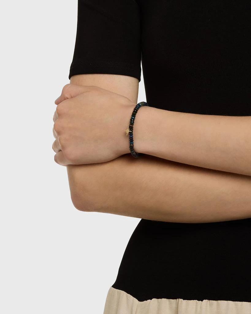 Sydney Evan 14K Gold 
Diamond Pave Starburst Charm on Ethiopian Opal Bracelet 2