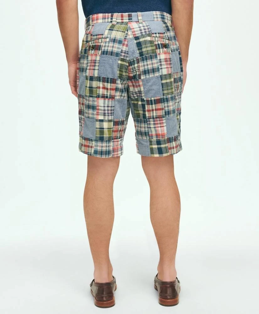 Brooks Brothers 9" Cotton Madras Chambray Patchwork Shorts 3