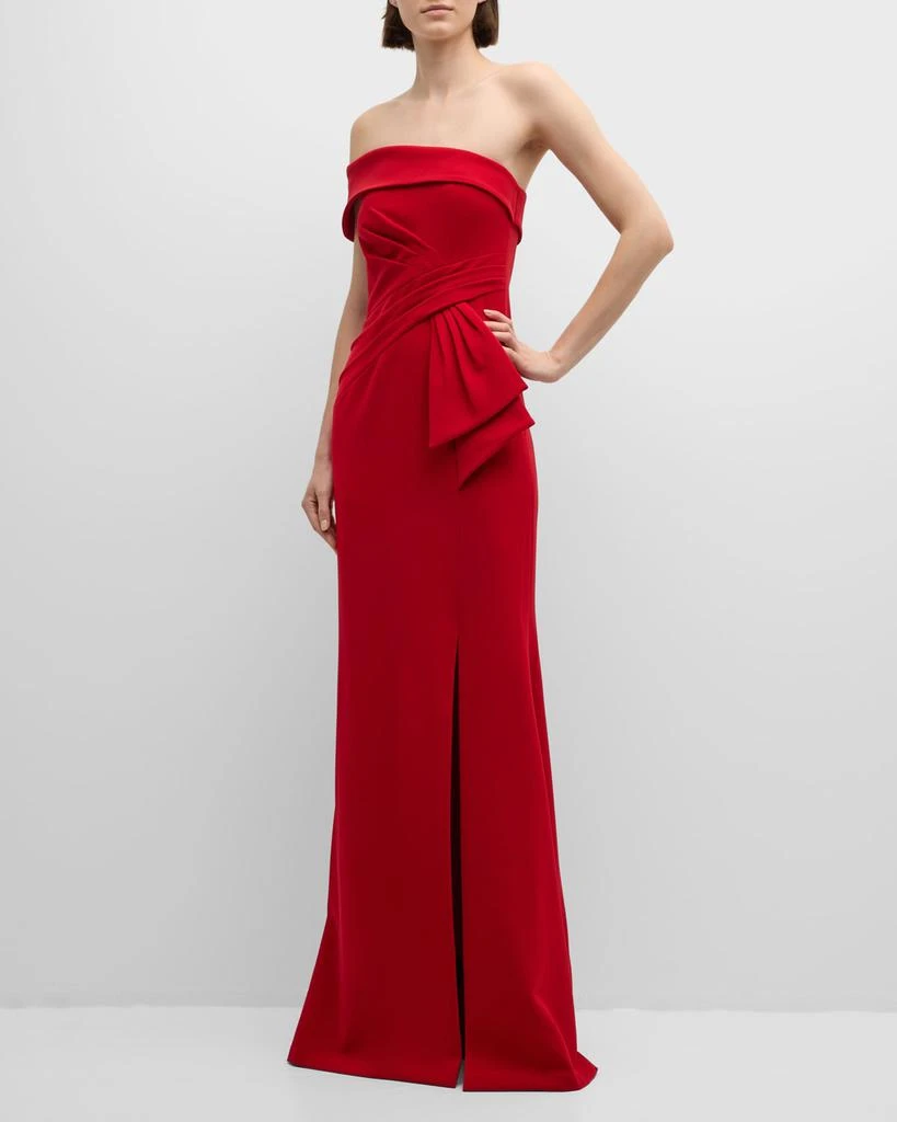 Teri Jon Pleated Off-Shoulder Stretch Crepe Gown 2
