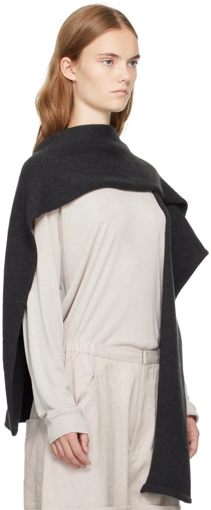 LAUREN MANOOGIAN Black Sleeves Wrap Sweater Shawl 2