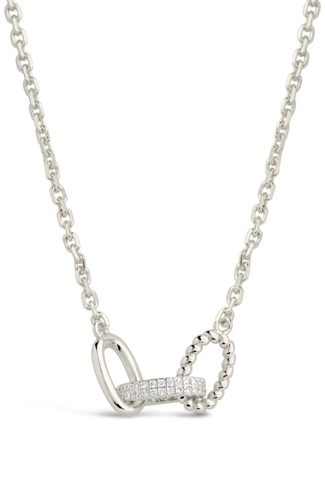 Sterling Forever Journi Pav�é Cubic Zirconia Link Pendant Necklace 3