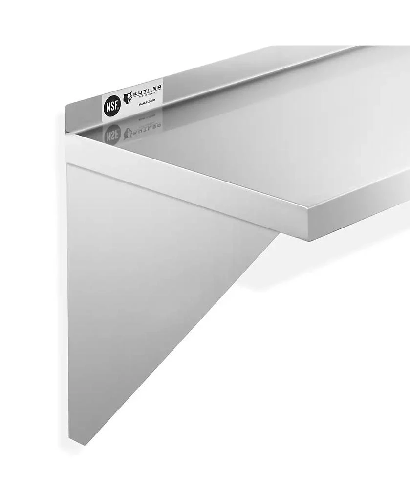 KUTLER 18" x 60" Stainless Steel Shelf, NSF Commercial Wall Mount Shelving w/ Backsplash, Floating Metal Mounted Shelves for Restaurant, Kitchen, Home 2