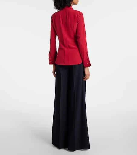 Max Mara Apollo bow-detail silk crêpe blouse 3