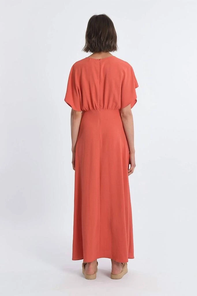 Molly Bracken Long Vneck Maxi Dress In Coral 2