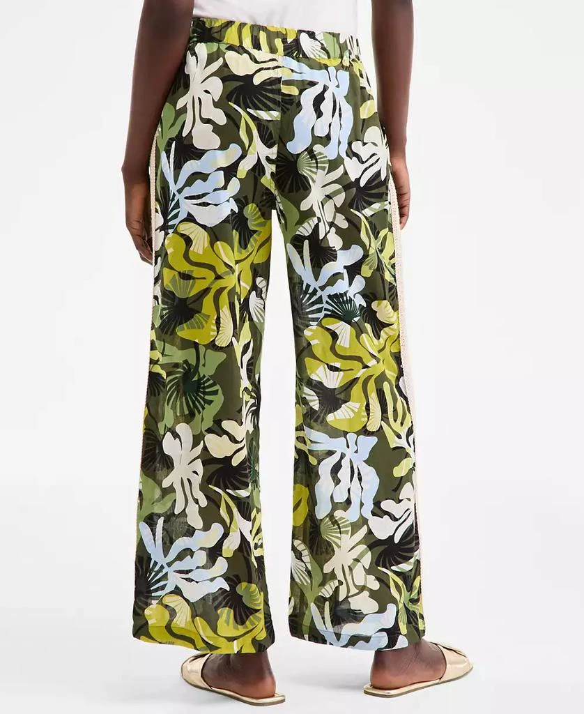 On 34th Women's Leaf-Print Crochet-Trim Wide-Leg Pants, Exclusively at Macy's 4