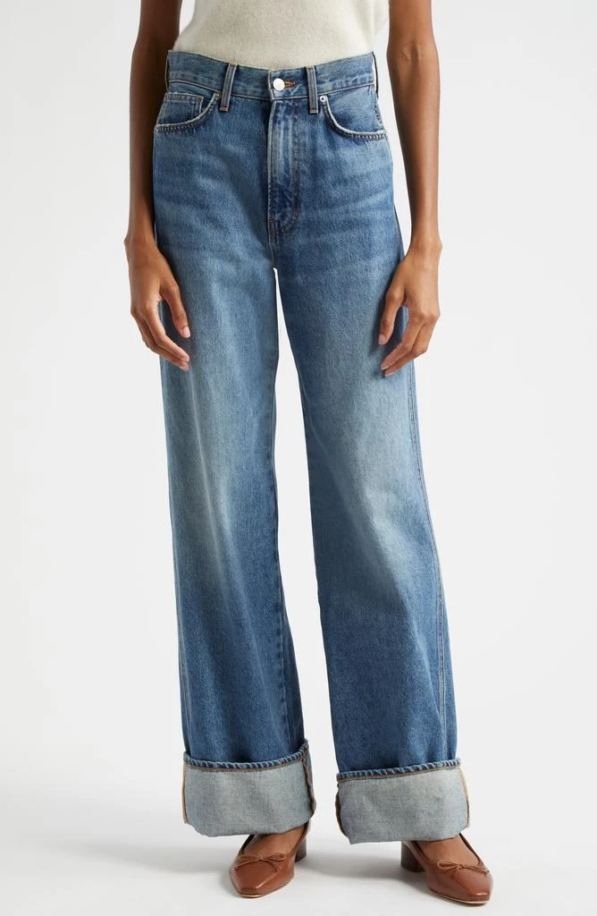 VERONICA BEARD Taylor High Waist Wide Leg Cuffed Jeans 1