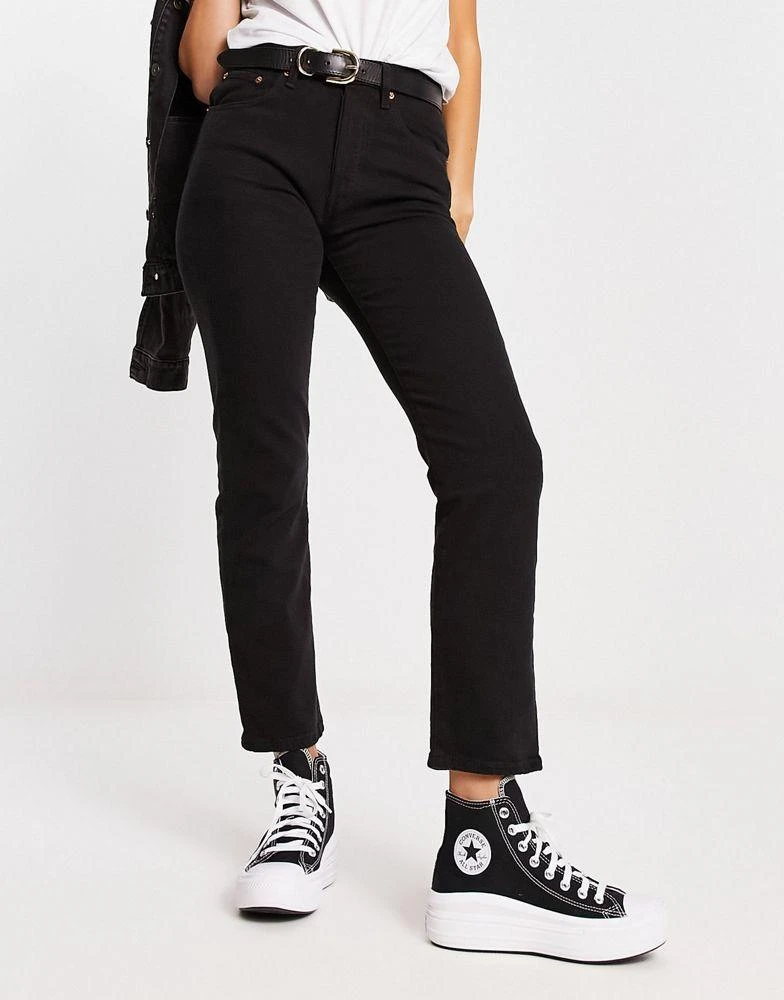 Levi's Levi's 501 straight fit crop jeans in black 3