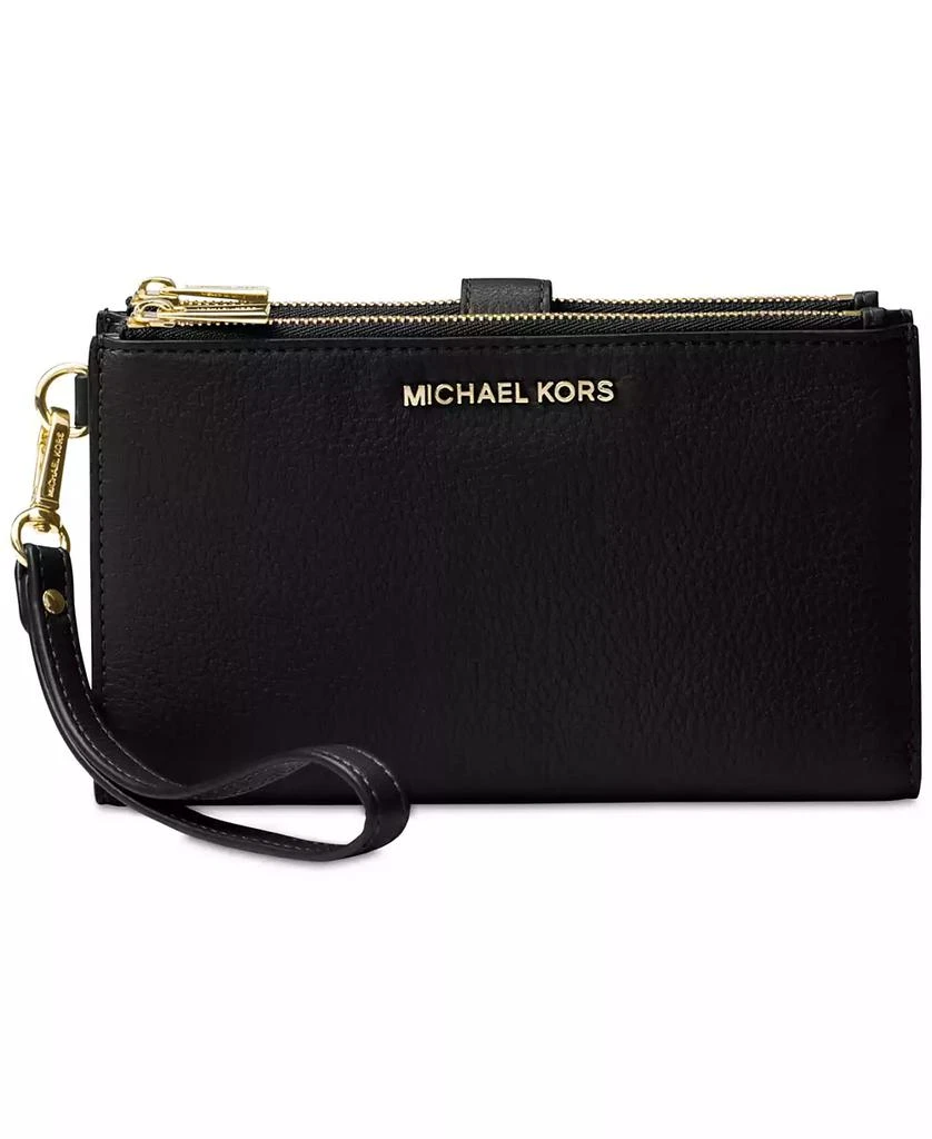 Michael Kors Adele Double-Zip Pebble Leather Phone Wristlet 1