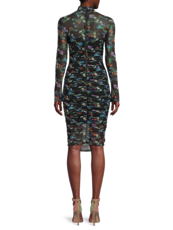 Alice + Olivia Delora Floral Ruched Bodycon Dress