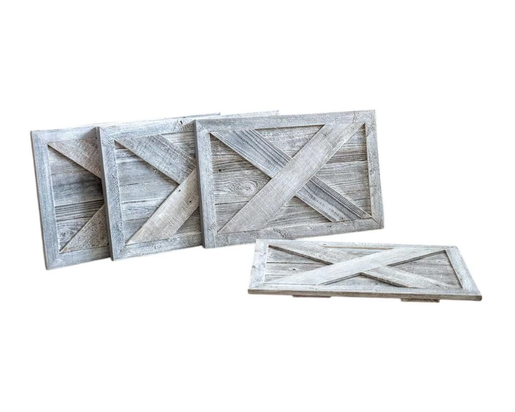 Hivvago 23" Natural Weathered Gray Whitewash Christmas Tree Collar 3