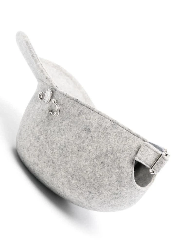 ERMANNO Grey Merino Wool Baseball Hat 2