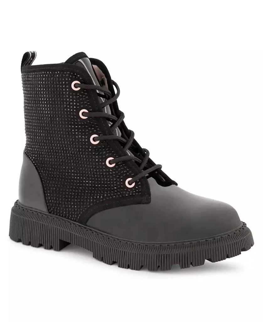 DKNY Big Girls Ava Stone Studded Zipper Closure Moto Boots 1