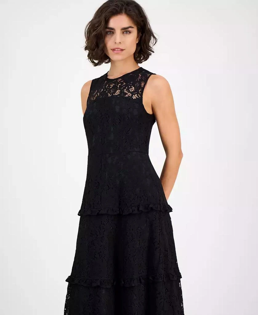 Anne Klein Women's Round-Neck Tiered Lace Midi Dress - Dresses & Skirts -  Free Shipping - BeyondStyle