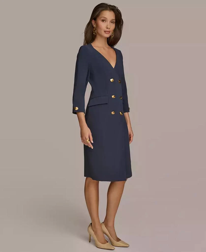 Donna Karan Women's 3/4-Sleeve Double-Breasted Midi Blazer Dress 2