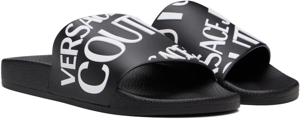 Versace Black Logo Pool Slides 4
