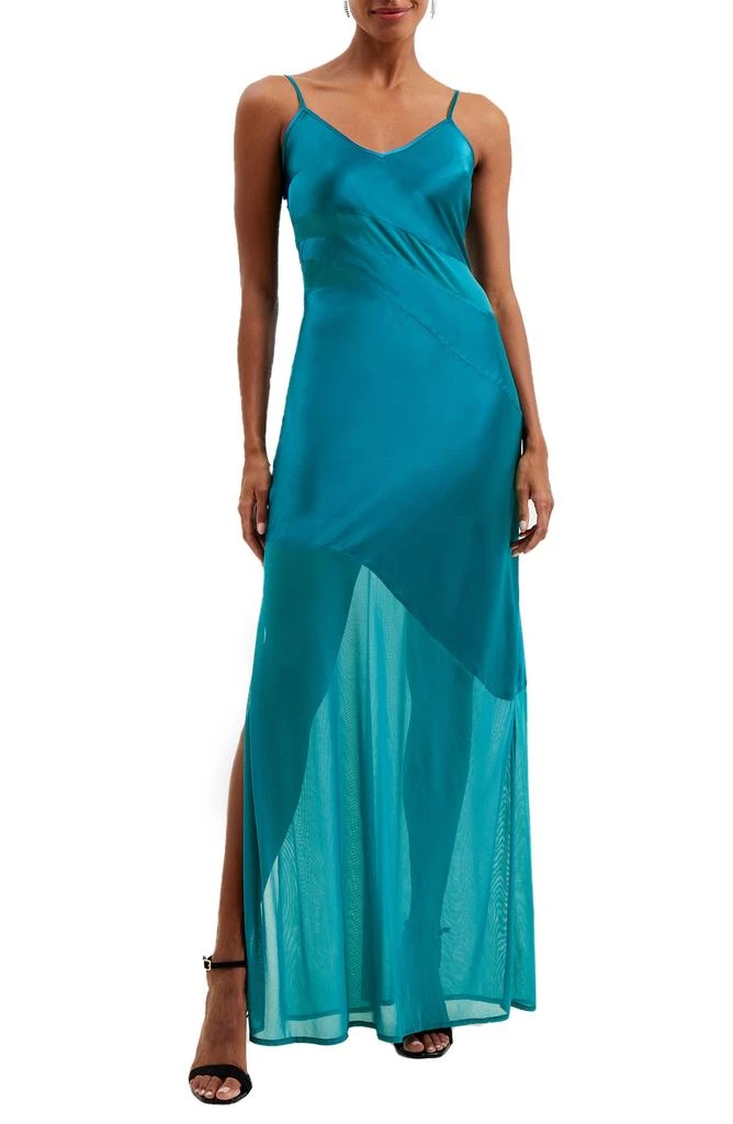 French Connection Inu Satin & Mesh Slipdress 1