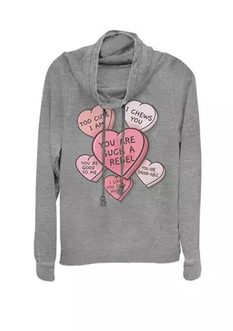 Star Wars Wars Star Wars Valentines Candy Heart Quotes Cowl Neck Graphic Pullover