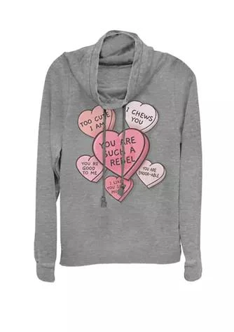 Star Wars Wars Star Wars Valentines Candy Heart Quotes Cowl Neck Graphic Pullover 1