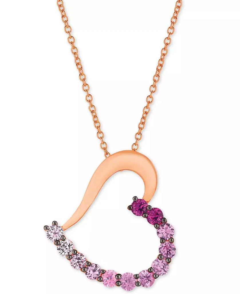 Le Vian Strawberry Layer Cake Multi-Gemstone Ombré Heart 18" Pendant Necklace in 14k Rose Gold 1