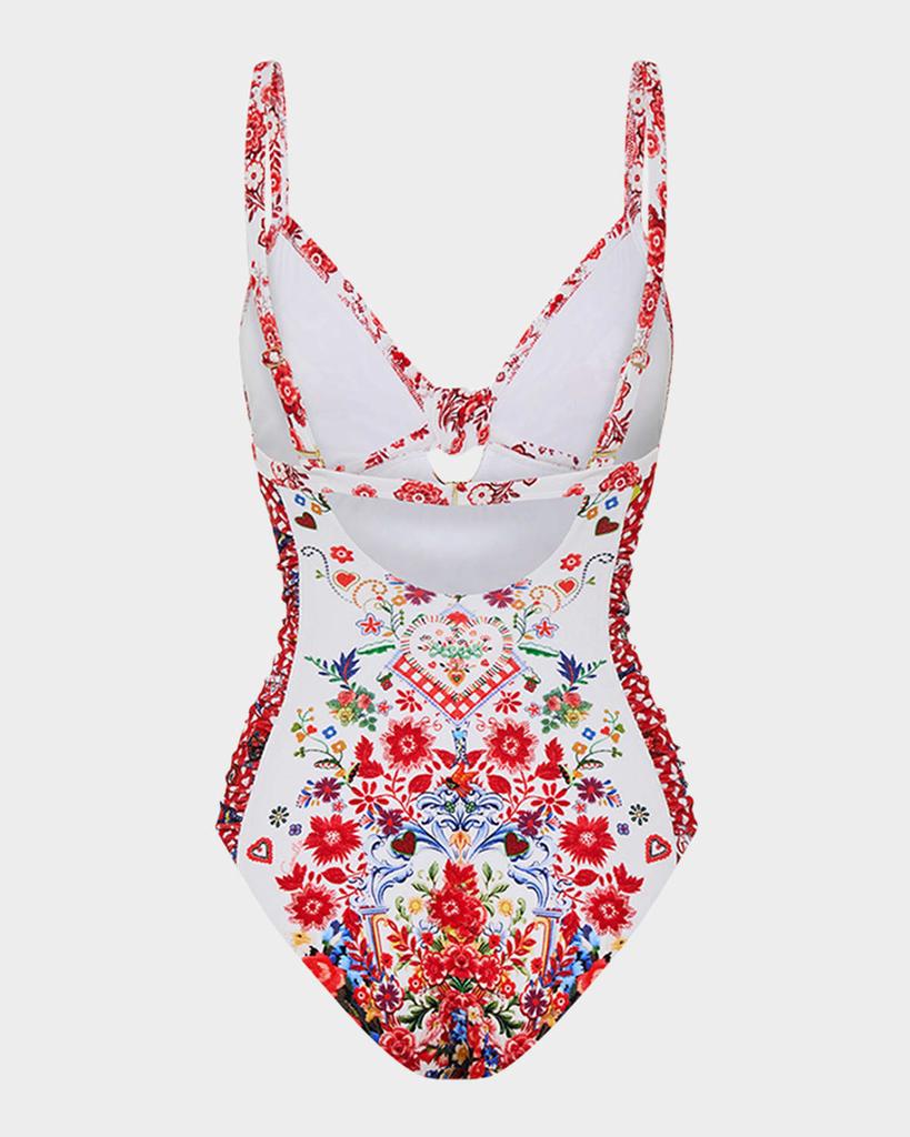 Camilla Faith, Luck & Justice Knot Front Panelled One-Piece Swimsuit