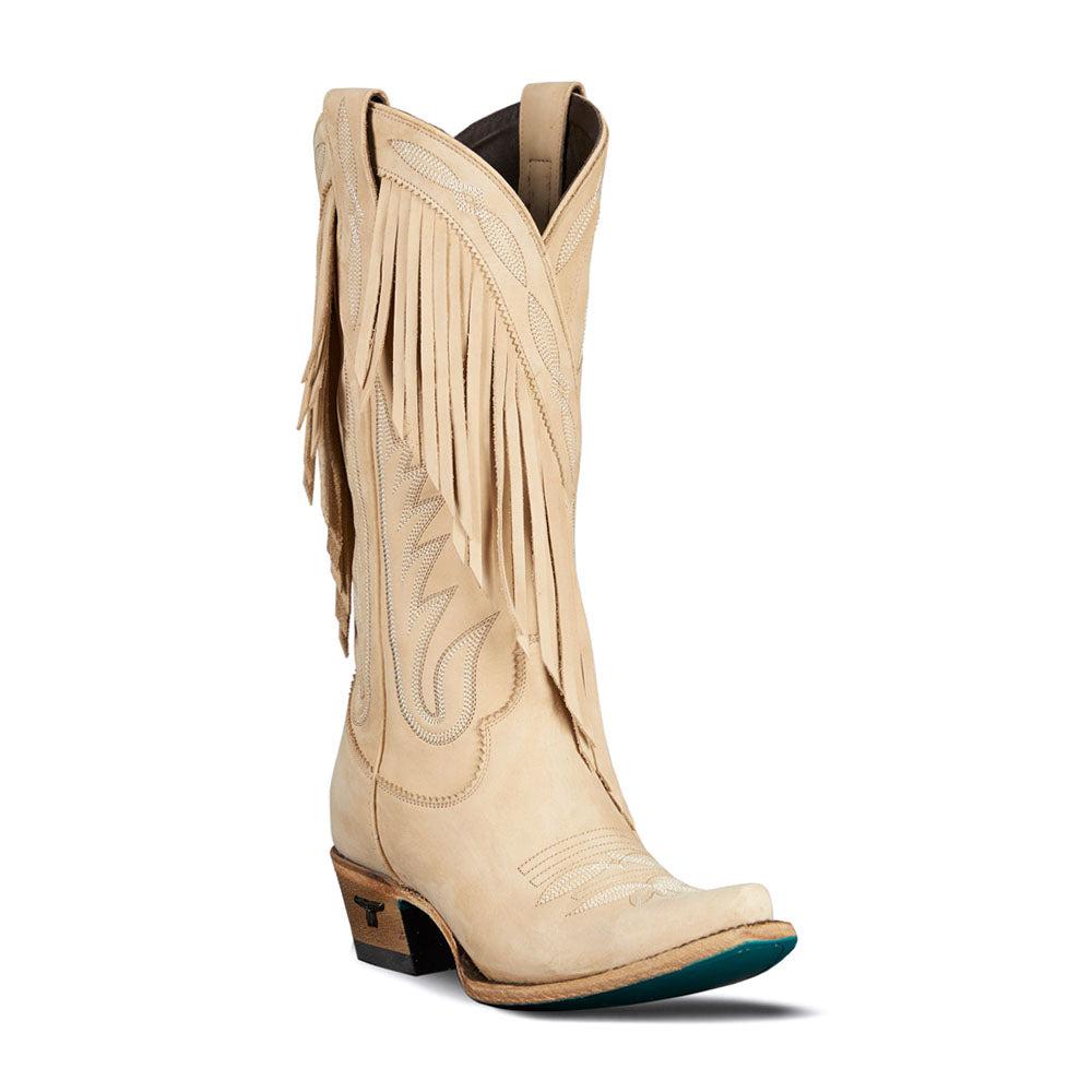 LANE Senita Falls Fringe Embroidered Snip Toe Cowboy Boots