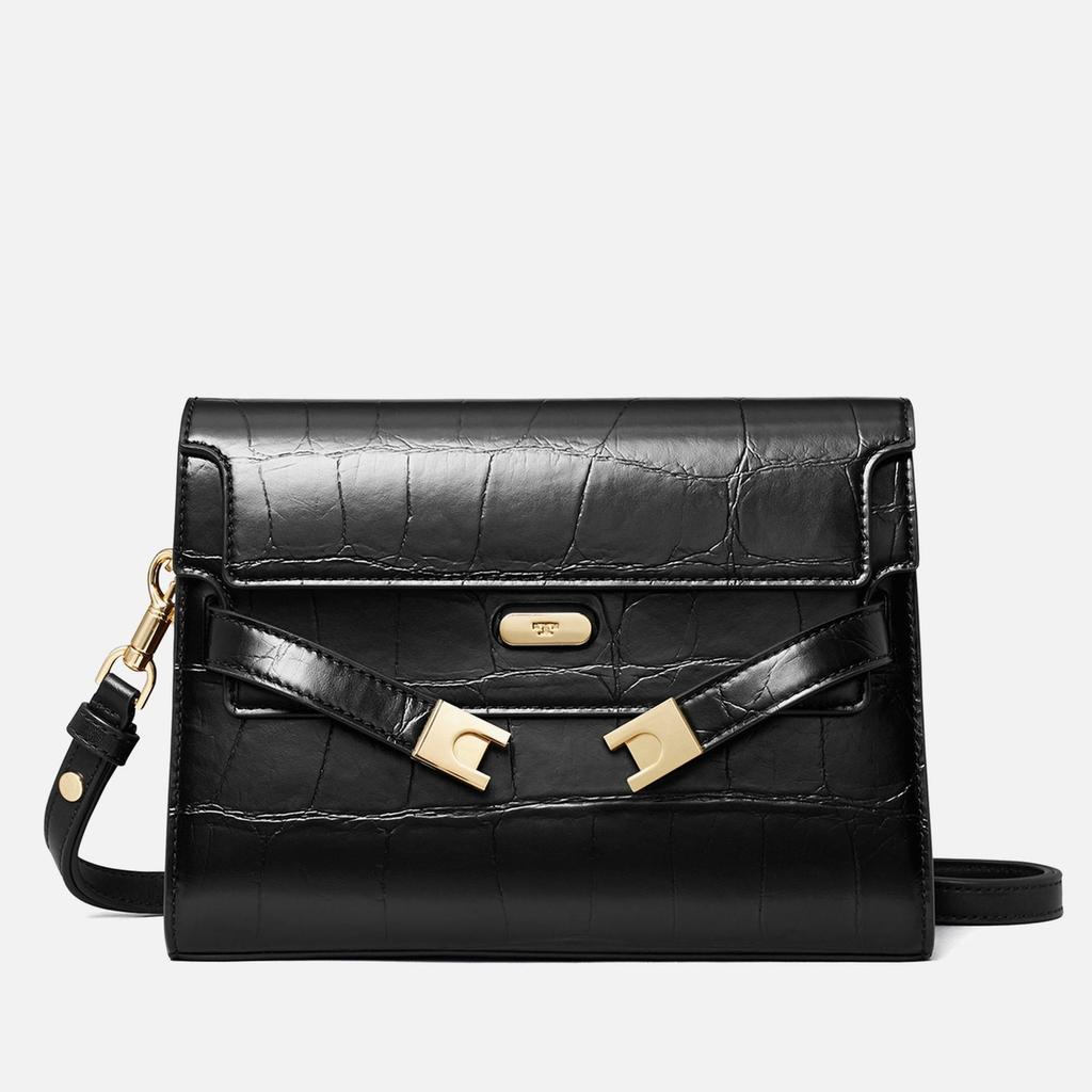 Tory Burch Tory Burch Lee Radziwill Croc Embossed Leather Shoulder Bag