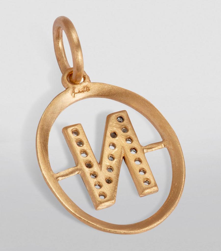 Annoushka Yellow Gold and Diamond N Pendant