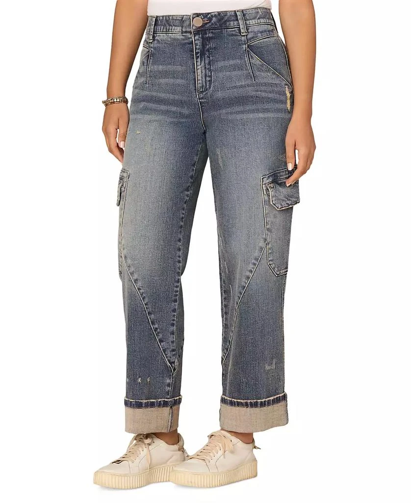 Democracy Women's "Ab"solution Skyrise Straight-Leg Utility Jeans 1