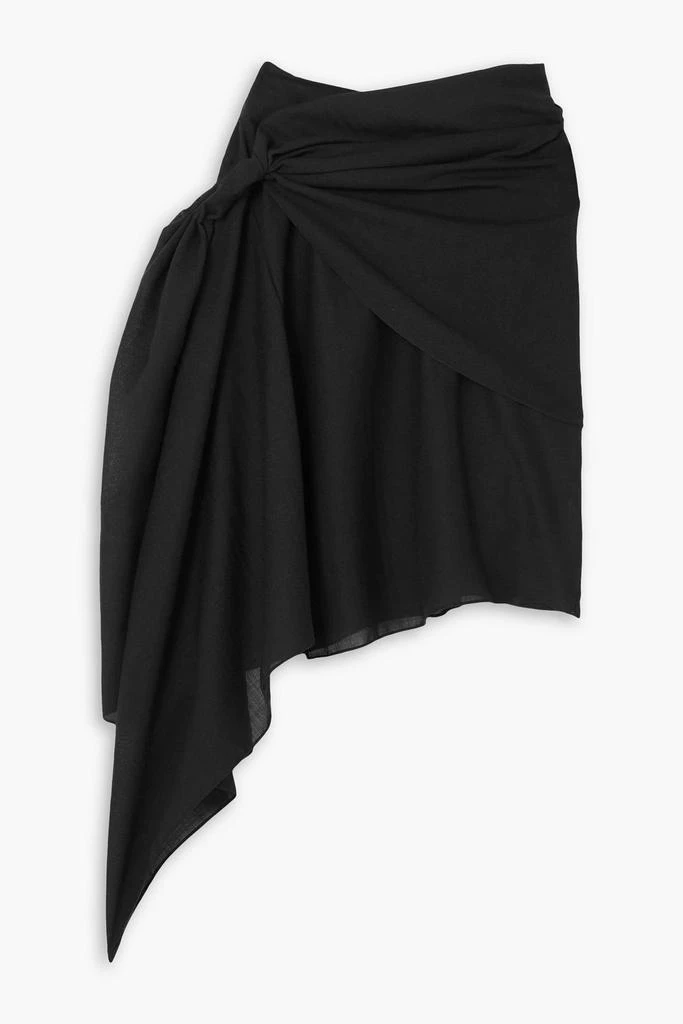 SUPRIYA LELE Asymmetric draped wool-blend mini skirt 1