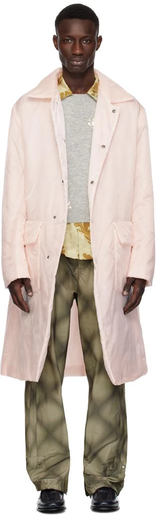 Dries Van Noten Pink Loose Fit Mac Coat 1