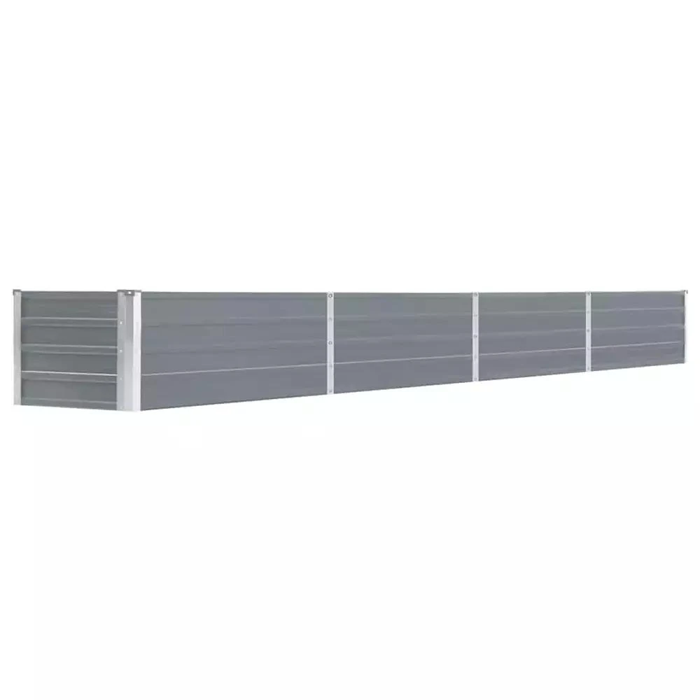 vidaXL Raised Bed Grey Galvanized steel 126 x 15.7 x 17.7 in Durable