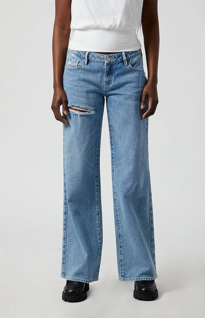 PacSun Medium Indigo Ripped Low Rise Girlfriend Jeans 1