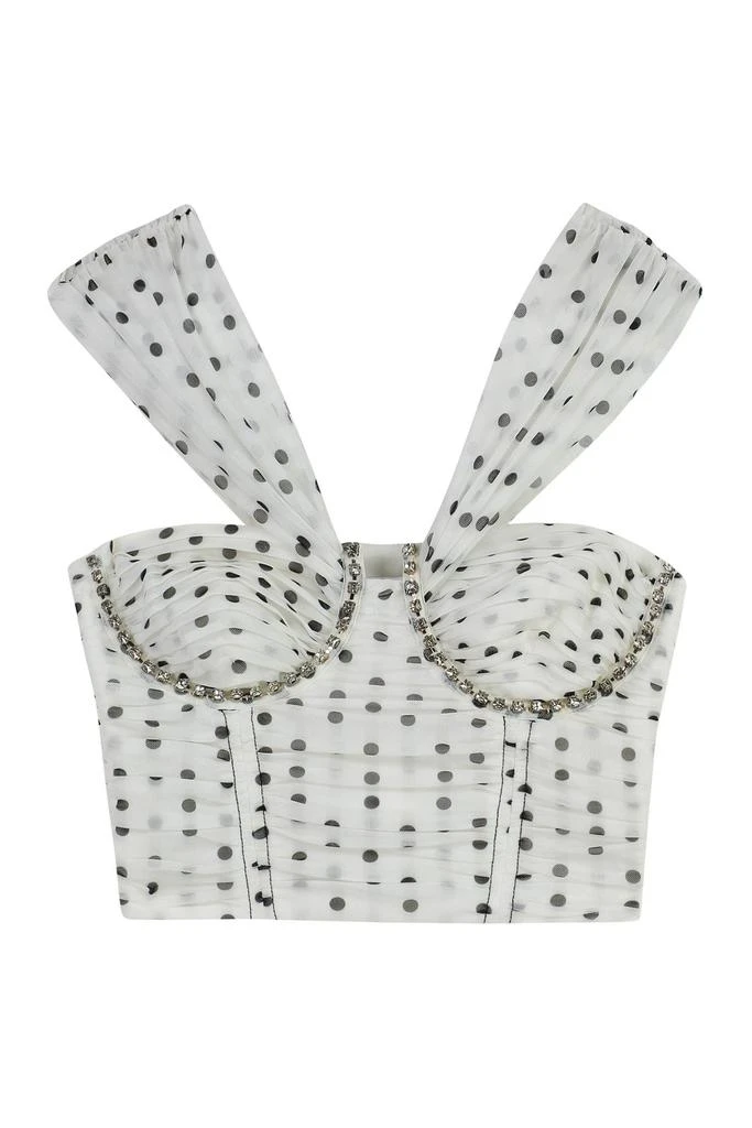Self Portrait Self-Portrait Polka Dot Off Shoulder Mesh Top 1