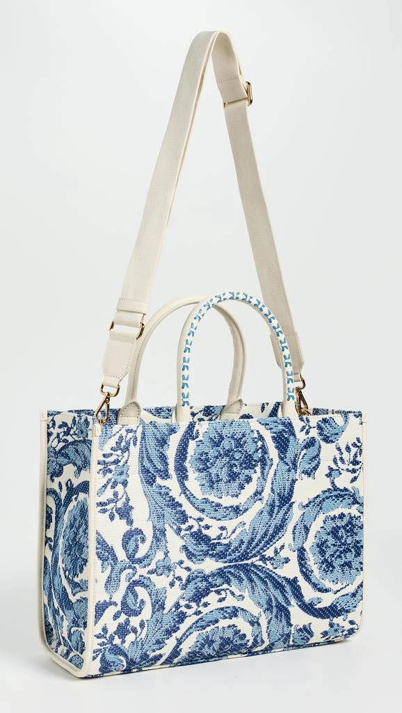 Versace Barocco Raffia and Calf Leather Large Tote 3