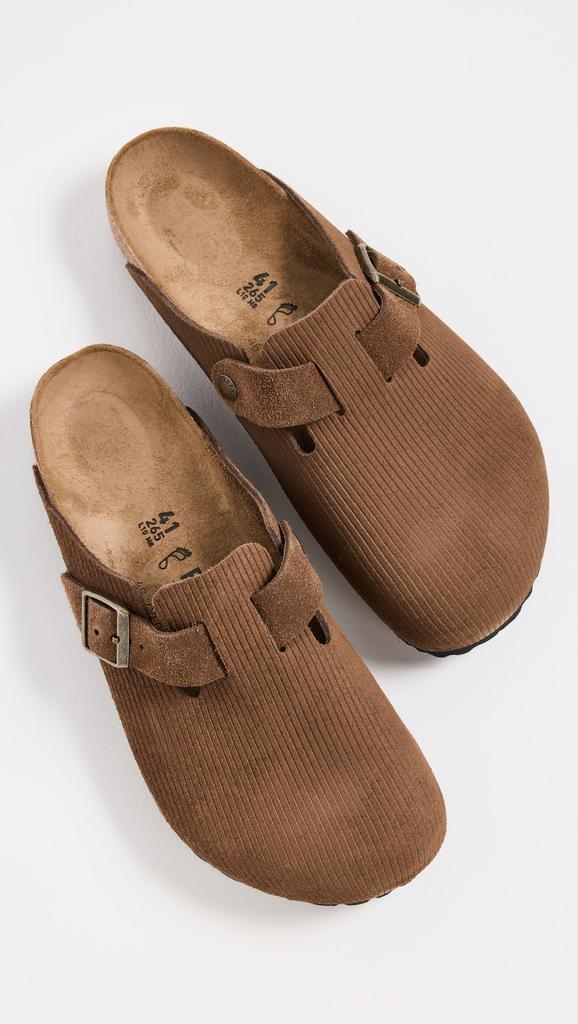 靴 BIRKENSTOCK Exclusive Boston Corduroy 38 Boston Suede Leather Embossed Corduroy Sienna Red | BIRKENSTOCK