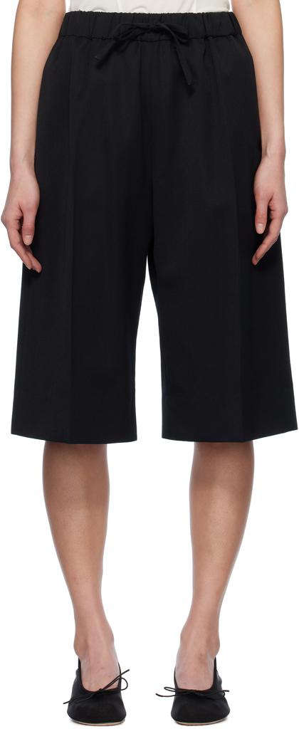 Simone Rocha Black Wide Leg Long Shorts