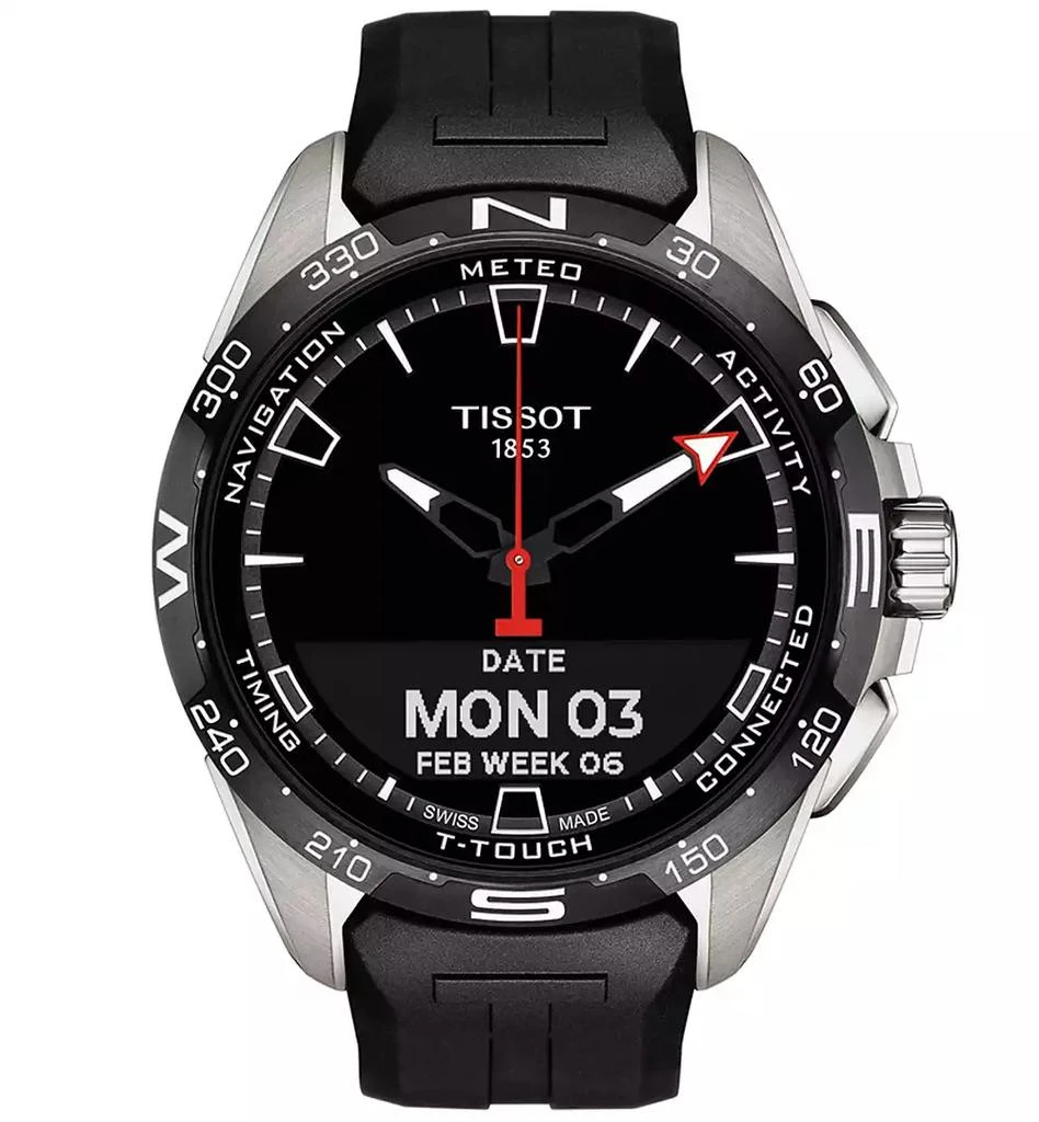 Tissot Men's Swiss T-Touch Connect Solar Black Rubber Strap Smart Watch 48mm 8