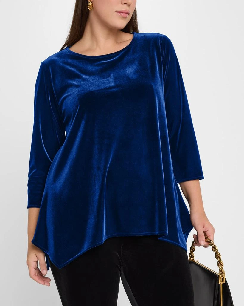 Caroline Rose Plus Size Handkerchief Stretch Velvet Top 4