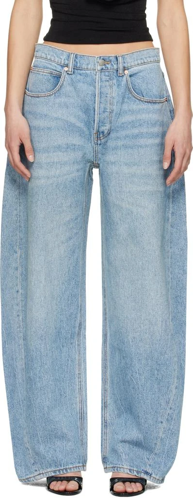 Alexander Wang Blue Low-Rise Rounded Oversized Jeans 1